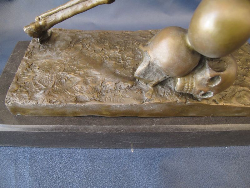 СКЕЛЕТ ВОИН БРОНЗОВАЯ СТАТУЭТКА. 00000007 фото