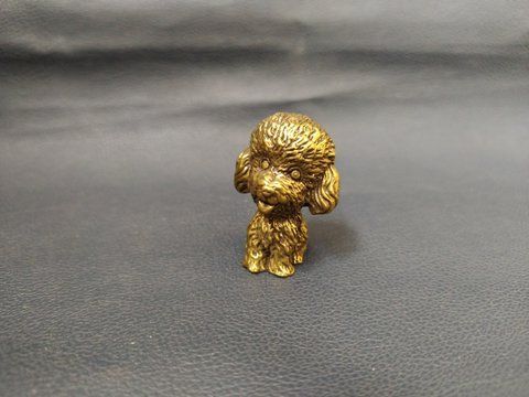 Пудель собака бронзова статуетка бронза мініатюра 00000202 фото