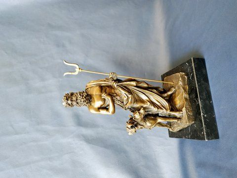 Бог Аід и трехглава собака Цербер. Бронзова статуэтка 28 см 00000067 фото