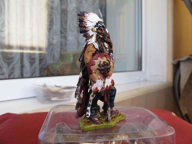 Індіанець, Sitting Bull, олов'яний солдат, 70 см, Hobby&Work, Італія, модель, фігура 60000003 фото